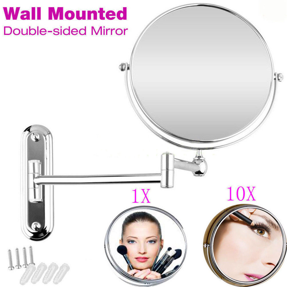 8" 10X Magnifying Bathroom Shaving Makeup Mirror Wall Mounted